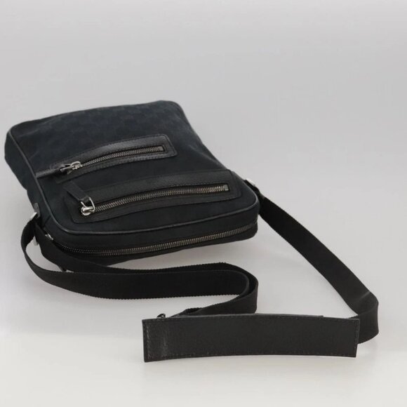GUCCI GG Canvas Shoulder Bag Black Silver - Picture 7 of 15